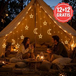 Venkovní světelný řetěz s hvězdami a měsícem - 3 m, teplá bílá | STARRYSKY 12+12 ZDARMA